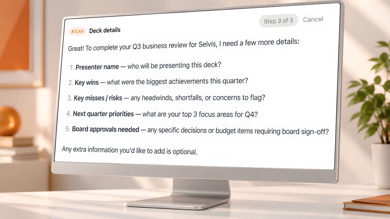 Editable AI presentation outline generated from research by Yworq Atlas